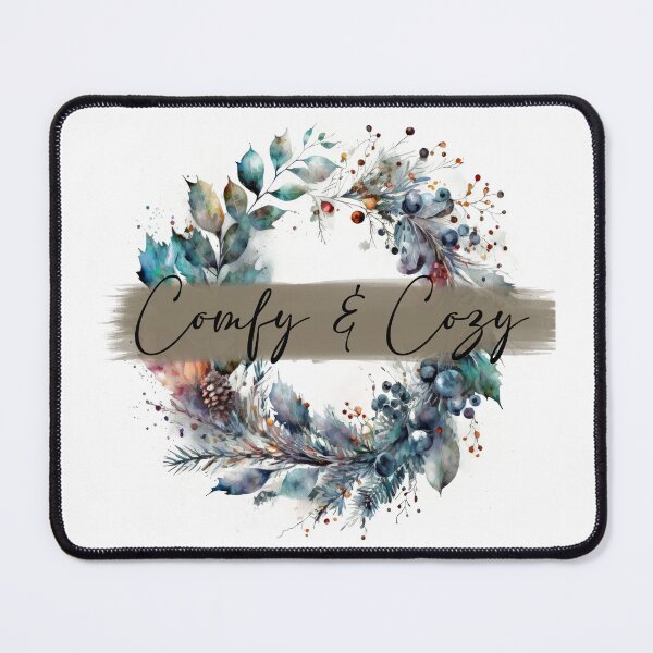 Item preview, Comfy & Cozy - watercolour winter wreath designed and sold by Chestnut Falls Studio.