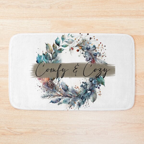 Item preview, Comfy & Cozy - watercolour winter wreath designed and sold by Chestnut Falls Studio.