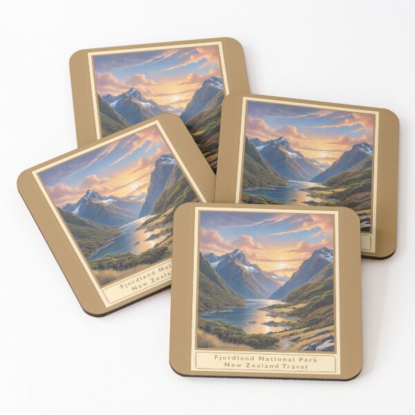 Item preview, Fjordland National Park - New Zealand - Vintage style poster 2 designed and sold by Museum Of Non-Existing Art.