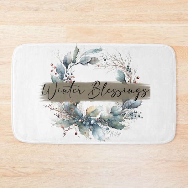Item preview, Winter Blessings - watercolour winter wreath designed and sold by Chestnut Falls Studio.