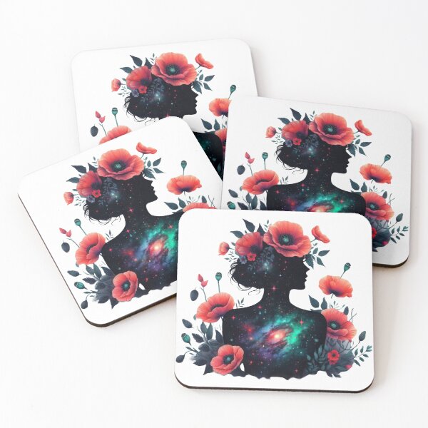 Item preview, Flowers and galaxy girl 10 designed and sold by PapayaGen.