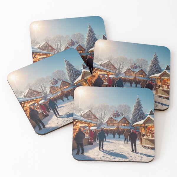 Item preview, Snowy Village Christmas Market Delight designed and sold by BlareBlare.