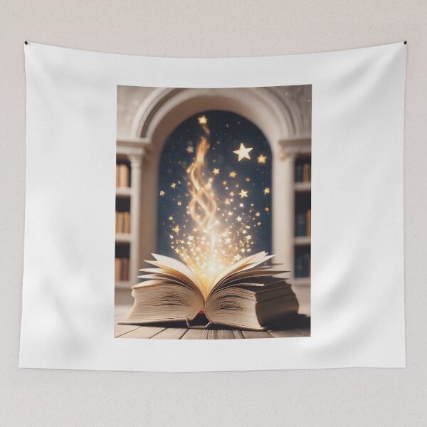 Item preview, Fantasy wizardry open book with magical light designed and sold by icemanphotos.