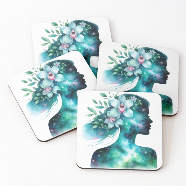 Item preview, Flowers and galaxy girl 12 designed and sold by PapayaGen.