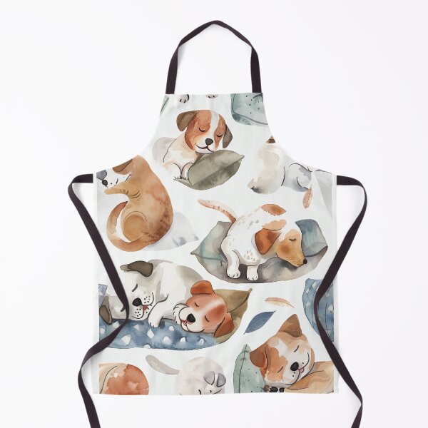 Item preview, Seamless watercolor pattern of dogs napping in cozy beds designed and sold by DMay-art.