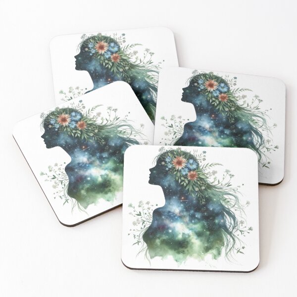 Item preview, Flowers and galaxy girl 15 designed and sold by PapayaGen.
