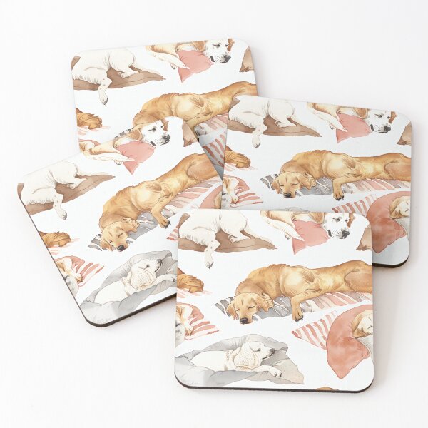 Item preview, Seamless watercolor pattern of dogs napping in cozy beds designed and sold by DMay-art.