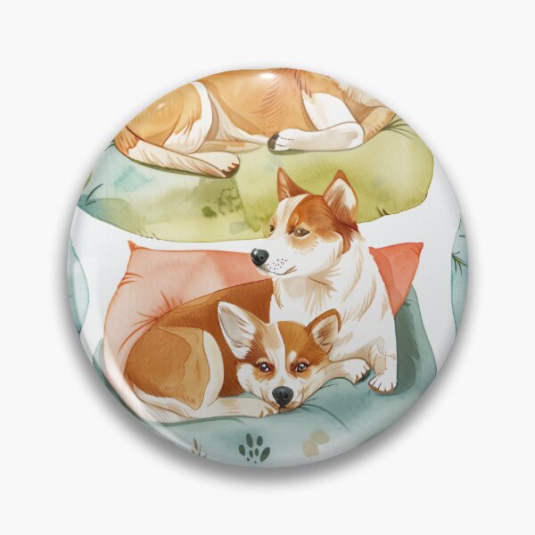 Item preview, Seamless watercolor pattern of dogs napping in cozy beds designed and sold by DMay-art.