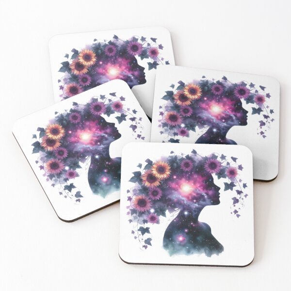 Item preview, Flowers and galaxy girl 17 designed and sold by PapayaGen.