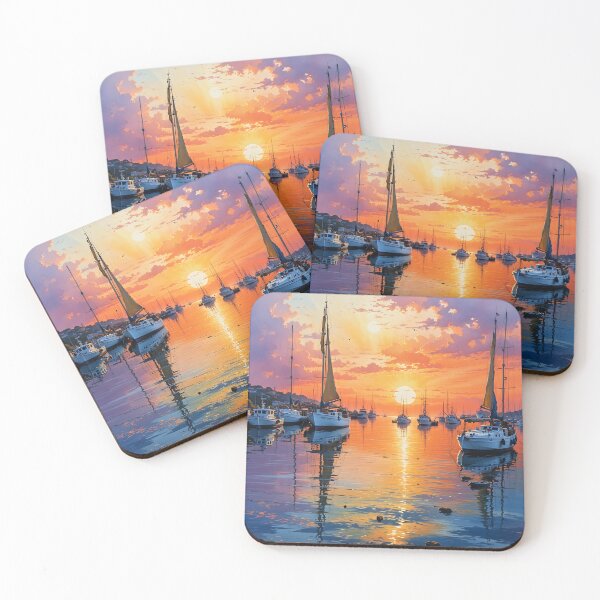 Item preview, Tranquil Twilight Harbor: Embracing Golden Dusk designed and sold by PanoramaPrints.