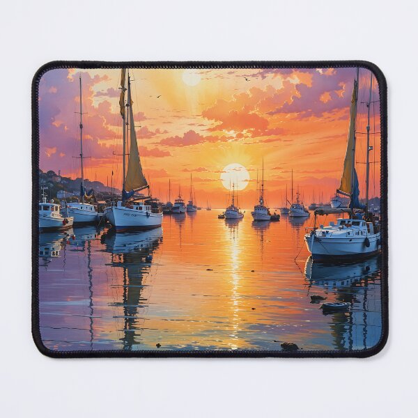 Item preview, Tranquil Twilight Harbor: Embracing Golden Dusk designed and sold by PanoramaPrints.