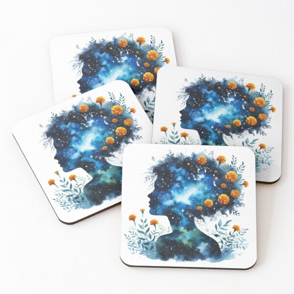 Item preview, Flowers and galaxy girl 18 designed and sold by PapayaGen.