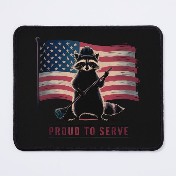 Item preview,  RACOON PROUD TO SERVE  ON THE 4TH OF JULY CELEBRATIONS designed and sold by debeteez.