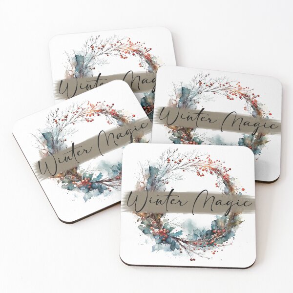 Item preview, Winter Magic - watercolour winter wreath designed and sold by Chestnut Falls Studio.
