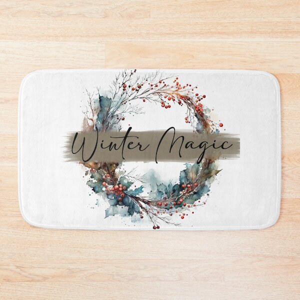 Item preview, Winter Magic - watercolour winter wreath designed and sold by Chestnut Falls Studio.