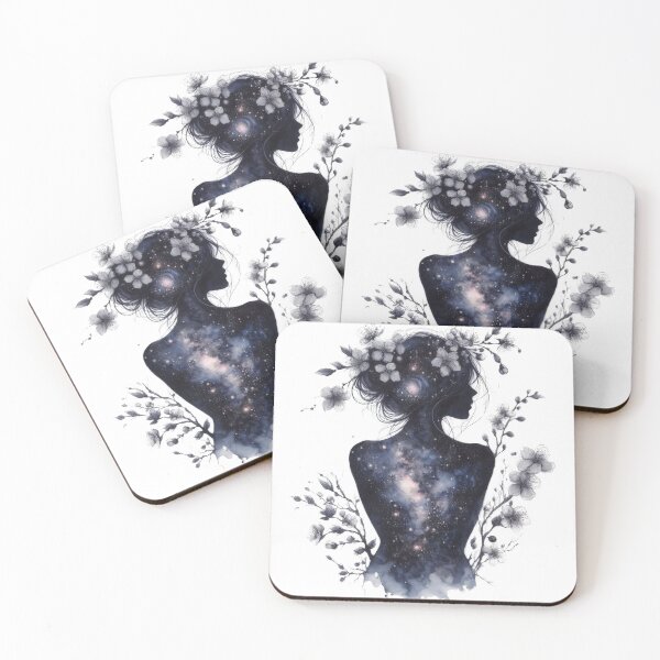 Item preview, Flowers and galaxy girl 20 designed and sold by PapayaGen.
