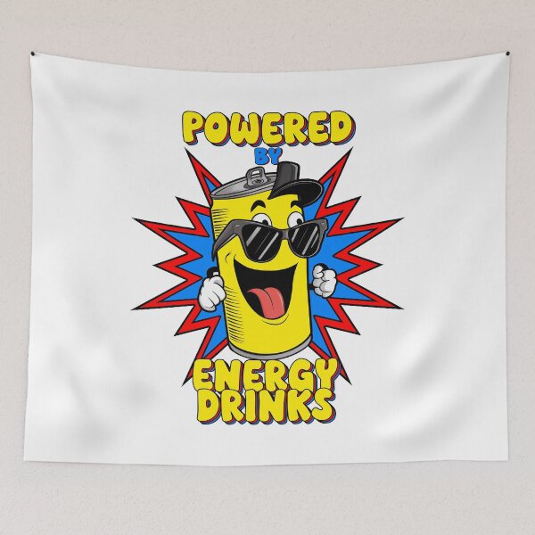 Item preview, Powered By Energy Drinks, Celsius Drink, Cartoon, Funny designed and sold by Porcupine Tees ⭐⭐⭐⭐⭐.