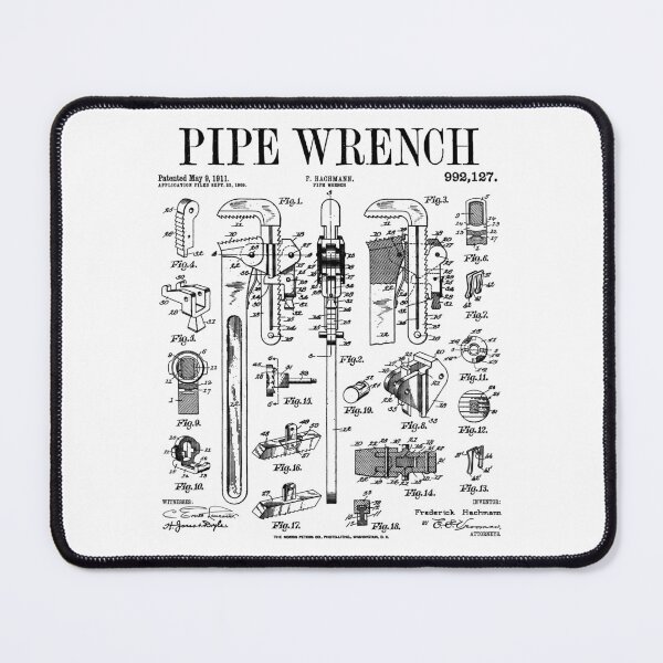 Item preview, Plumber Plumbing Pipe Wrench Tool Vintage Patent Print designed and sold by GrandeDuc.