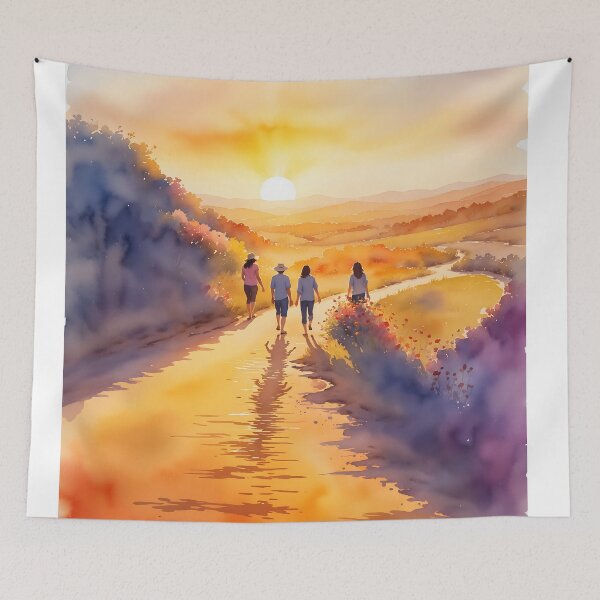 Item preview, Drifting in Desert Dawn Dreams: Watercolor Odyssey Amid Dune Peaks, designed and sold by PanoramaPrints.