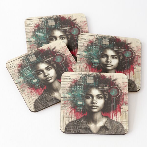 Item preview, a mixed media portrait of a female american computer designed and sold by MatthEwCasleE.
