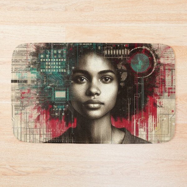 Item preview, a mixed media portrait of a female american computer designed and sold by MatthEwCasleE.