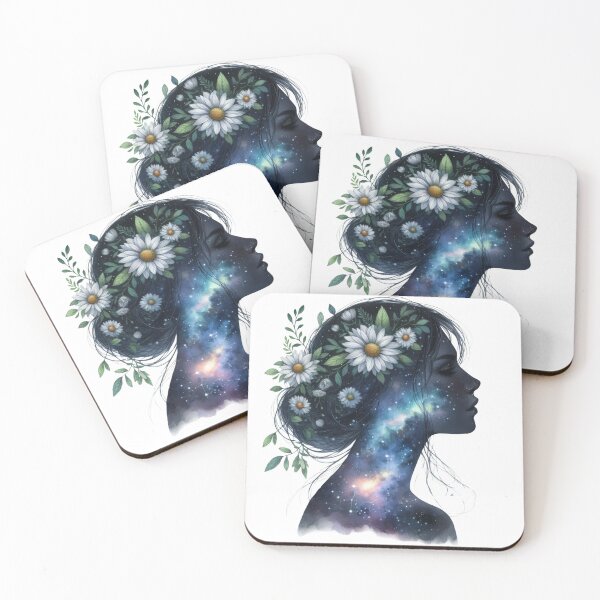 Item preview, Flowers and galaxy girl 22 designed and sold by PapayaGen.