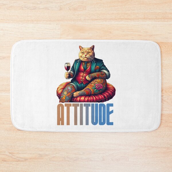 Item preview, Cattitude with a Twist: A Feline's Indulgence in Wine and Relaxation designed and sold by 0penvimark.