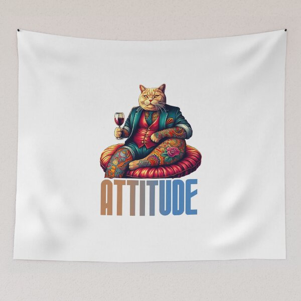 Item preview, Cattitude with a Twist: A Feline's Indulgence in Wine and Relaxation designed and sold by 0penvimark.