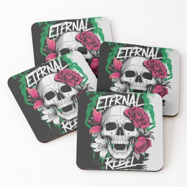Item preview, Eternal Rebel: Skull with Roses designed and sold by HumourTees.