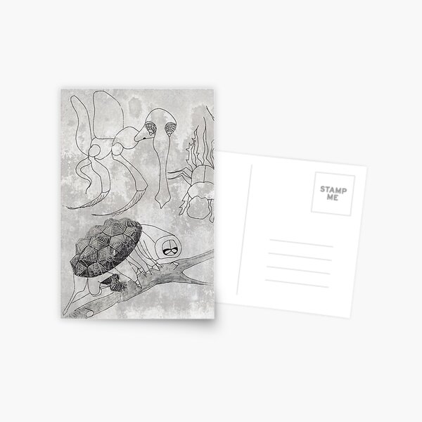 Item preview, Filtered drawing of various monsters  designed and sold by Carré Comme Orange.