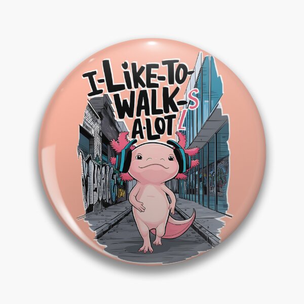 Item preview, I LIKE TO WALK S A LOT L - WALKING AXOLOTL IN HEADPHONES IN THE CITY designed and sold by justyna-s28.