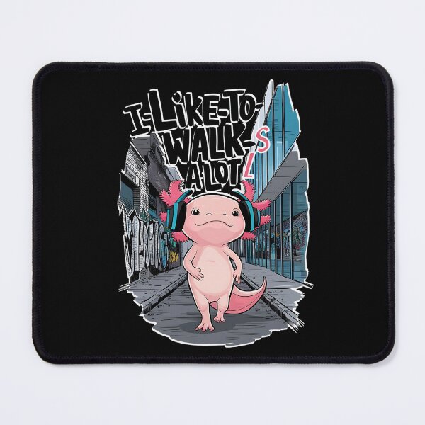 Item preview, I LIKE TO WALK S A LOT L - WALKING AXOLOTL IN HEADPHONES IN THE CITY designed and sold by justyna-s28.