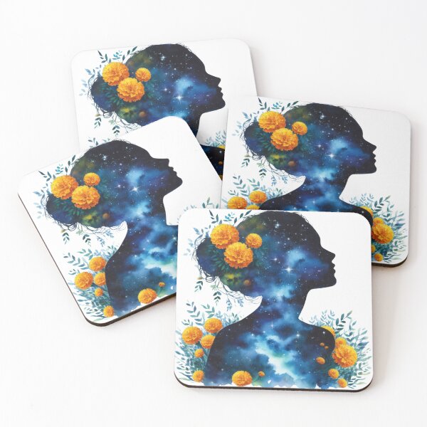 Item preview, Flowers and galaxy girl 24 designed and sold by PapayaGen.