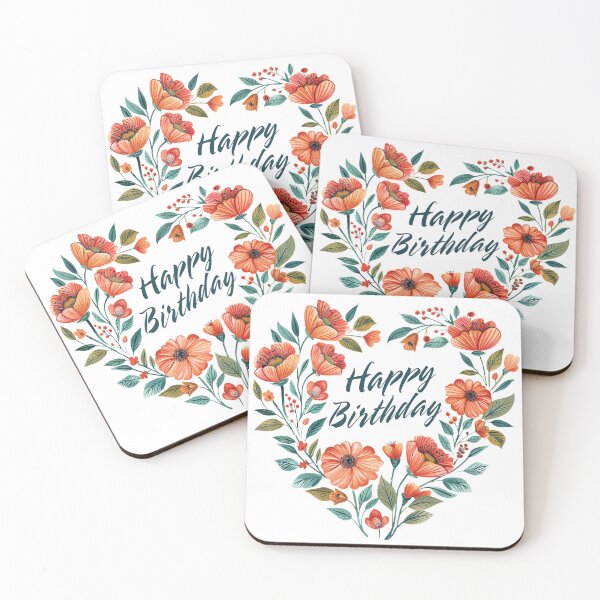 Item preview, Happy Birthday Poppy Floral Heart designed and sold by FamousArtDesign.