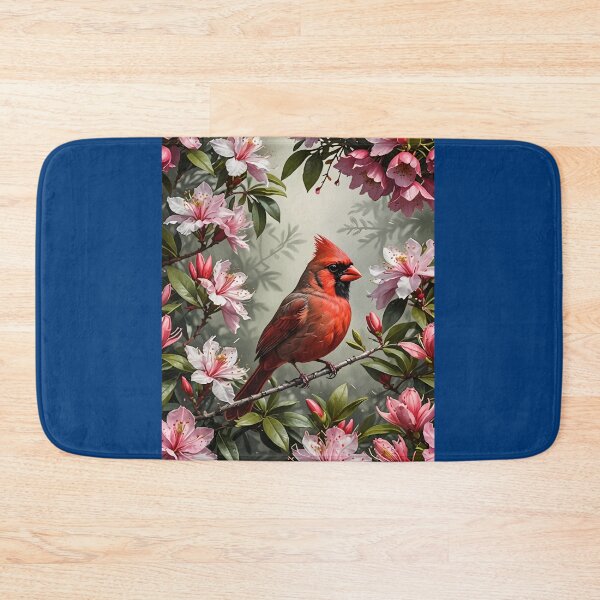 Item preview, Northern Cardinal Bird Surrounded By Rhododendron Flowers designed and sold by taiche.