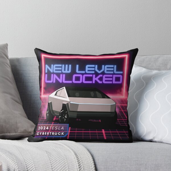 Item preview, Tesla Cybertruck New Level Unlocked retro 2024 Synthwave  designed and sold by DoemaZ.