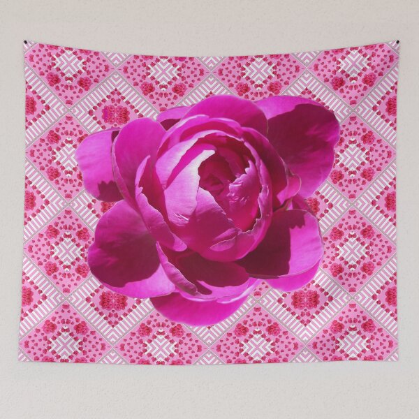 Item preview,  FUCHSIA  PINK PEONY PATTERNED ART  designed and sold by sharlesart.