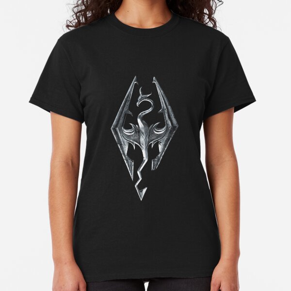 Skyrim Logo - Iron Embossed in Granite Classic T-Shirt