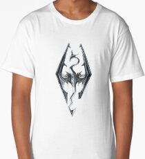 Skyrim Logo - Iron Embossed in Granite Long T-Shirt