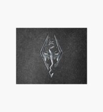 Skyrim Logo - Iron Embossed in Granite Art Board