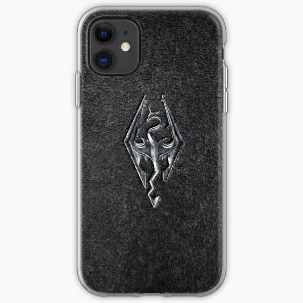 Skyrim Logo - Iron Embossed in Granite iPhone Soft Case
