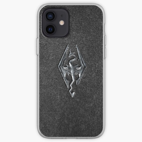 Skyrim Logo - Iron Embossed in Granite iPhone Soft Case