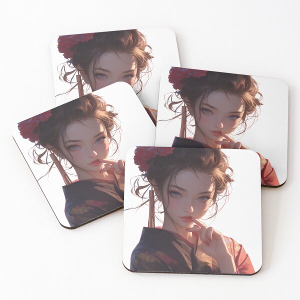Item preview, Mysterious beauty with a red flower designed and sold by palmyst.