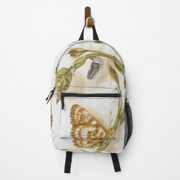 Item preview, Bay Checkerspot Butterfly and Pupa on sage flower designed and sold by LigneaLuna.