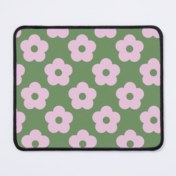 Item preview, Patrón de flores retro rosa y verde designed and sold by CreateFriday.