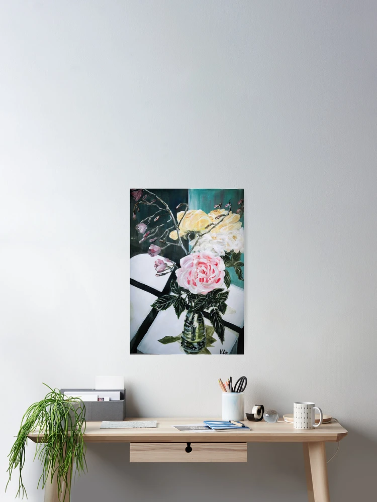Thumbnail 2 of 3, Poster, A VASE AND ROSES designed and sold by HSINLIN.