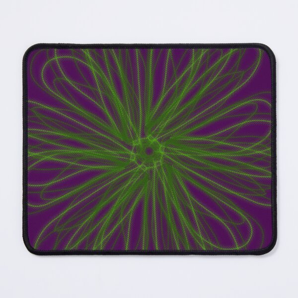 Item preview, Green abstract flower on purple background  designed and sold by Stefrait-7.