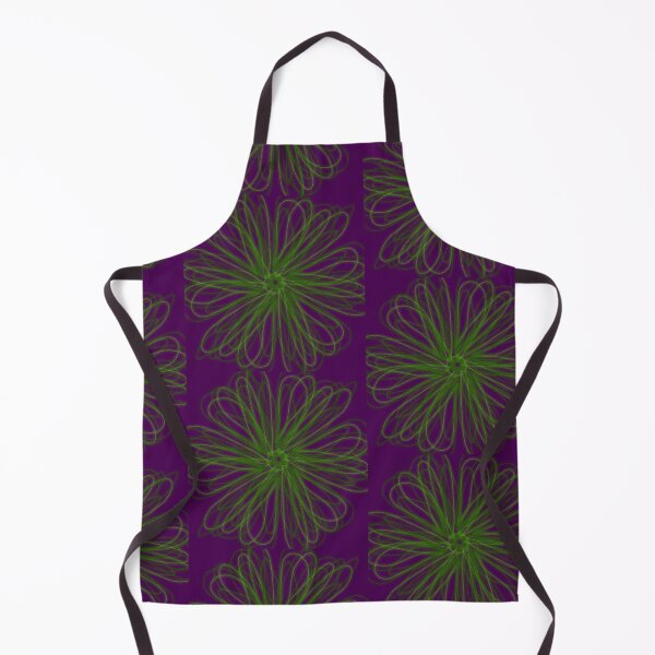 Item preview, Green abstract flower on purple background designed and sold by Stefrait-7.