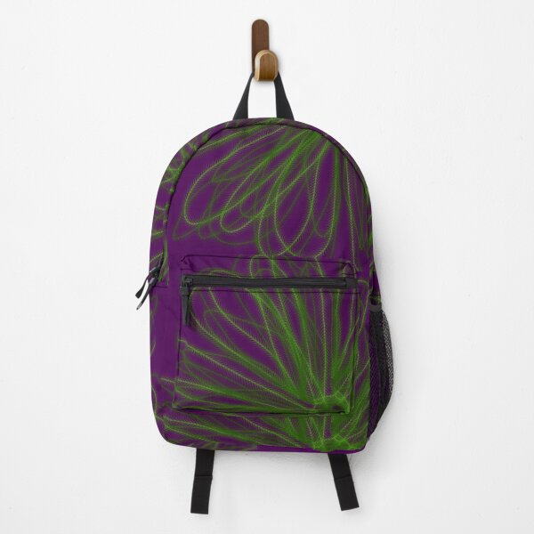 Item preview, Green abstract flower on purple background designed and sold by Stefrait-7.