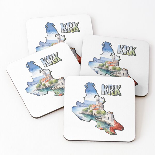 Item preview, Krk watercolor map designed and sold by Motivburg.